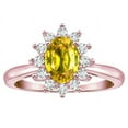 thumbnail image 3 of Star K � Classic Oval 7x5 Lady Diana Halo Genuine Yellow Sapphire Ring, 3 of 9