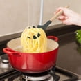 thumbnail image 2 of Silicone Pasta Fork (12"), Food Grade Noodle Spoon with Natural Wooden Handle, BPA Free, Spaghetti Strainer & Server Spoon (12 inch, Gray), 2 of 8