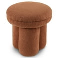 thumbnail image 4 of Furniture of America Thia I Modern 17.5" Upholstered Mushroom-Shape Design Ottoman, Saddle Brown, 4 of 10