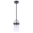 thumbnail image 5 of Craftmade ZA3311-MN Franklin Clear Glass Cylinder Outdoor Pendant, 1-Light 60 Watt, 12"H x 6"W, Midnight, 5 of 6