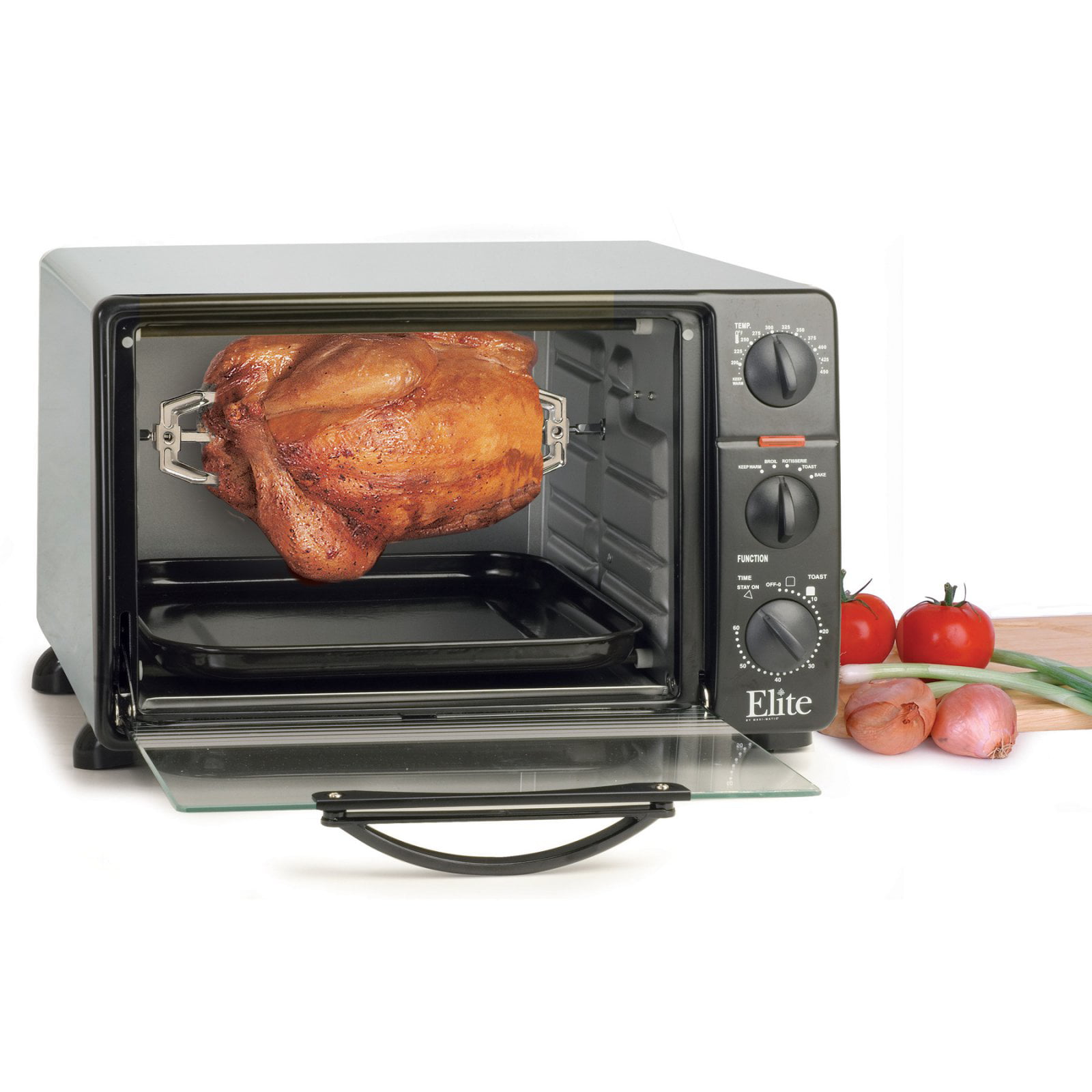 Elite Cuisine 23-Liter Toaster Oven with Rotisserie - Walmart.com