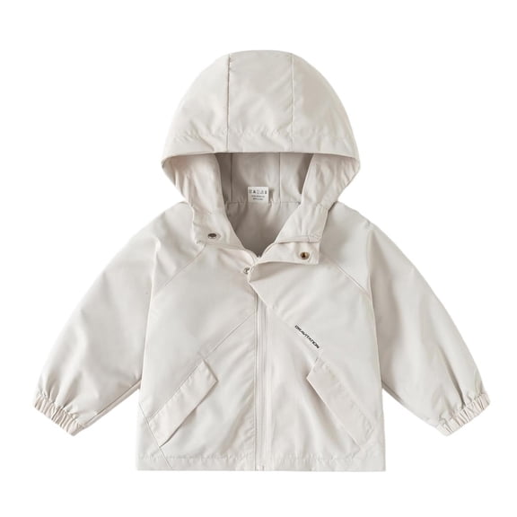 Agkizg Boys Waterproof Hooded Zip Up Jacket Lightweight Outdoor Casual Fall Coat