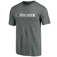 thumbnail image 2 of Men's Heather Gray Miami Hurricanes Classic Wordmark Tri-Blend T-Shirt, 2 of 3