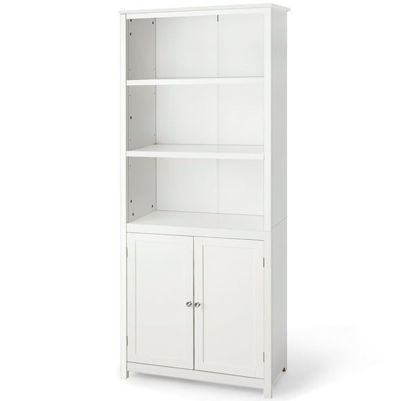 Costway Bibliothèque Étagères Rangement Armoire en Bois Unité Présentoir sur Pied Bibliothèque avec Portes