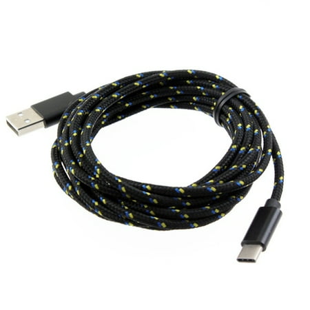 Lg Google Nexus 5 D820 Black Durable Braided 10ft Long Type-C Cable Compatible With BLU Vivo XI Plus 5 - CAT S61 - Google Pixel 3 XL - HTC U11 Life - Huawei MediaPad M5 (8.4) - LG Q7 Plus, Google Nexus 5X Z7O ()