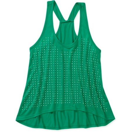 No Boundaries Juniors' Racerback Hi Lo Tank with Studded Front