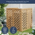 thumbnail image 2 of BELLEZE Privacy Fence Panels for Outside, Wooden Air Conditioner Fence Pool Equipment Generator Trash Can Enclosure Outdoor Fence Panels (3 Panels-Brown), 2 of 7