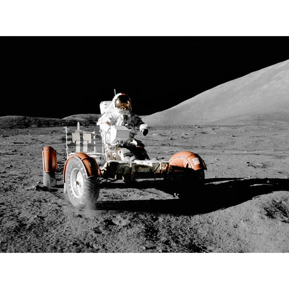 Space NASA Apollo 17 Lunar Rover Vehicle Moon Photo Extra Large XL Wall Art Poster Print