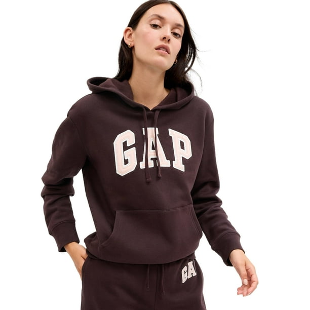 Sudadera con capucha con el logotipo de GAP, café turco, talla XXL, para mujer