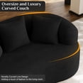 thumbnail image 5 of Wiilayok 68.5" Modern Chenille Sofa,Curved Sofa with Deep Seat,Cloud Compression Sofa Couch for Living Room,No Assembly,Black, 5 of 12