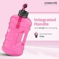 thumbnail image 4 of HYDRATE Transparent Pink Half Gallon Water Bottle - BPA Free, Flip Cap, Ideal for Gym or Outdoor Activities, 4 of 7