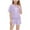 Purple, variant on Lovzfmll Girl's Plaid Bow Print Short Set, Short Sleeve Round Neck Top & Elastic Shorts, Casual Outfits for Kids 5-6 Years