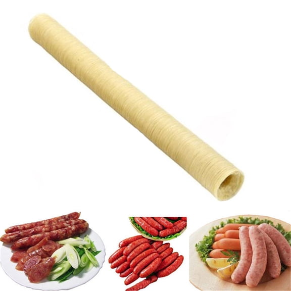 Edible Collagen Casing, Natural Clear Edible Roast Sausage Hot Dog Collagen Casing, for Homemade Sausage Ham, 17MMÃ20CM/ 1pcs