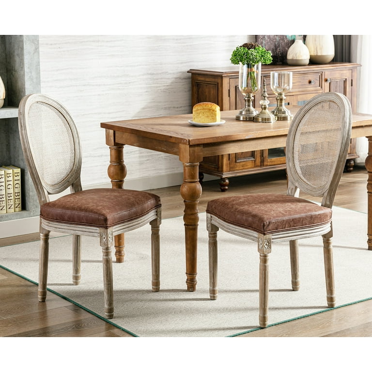 Guyou Farmhouse Dining Chairs Set of 2 French Wooden Country