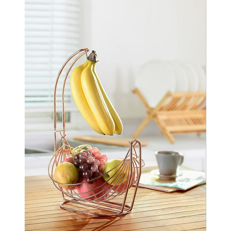 Jiallo Fruit basket with Banana Hanger Rose Gold - Walmart.com