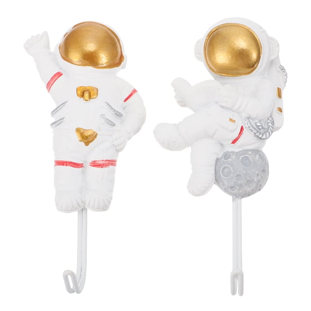 Miangastore 2 Crochets Adhésifs Muraux en Forme d'Astronaute