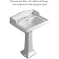 thumbnail image 5 of Whitehaus Isabella Collection Traditional Pedestal with an Integrated large Rectangular Bowl, Widespread Faucet Drilling, Backsplash, Dual Soap Ledges, Decorative Trim and Overflow, 5 of 5