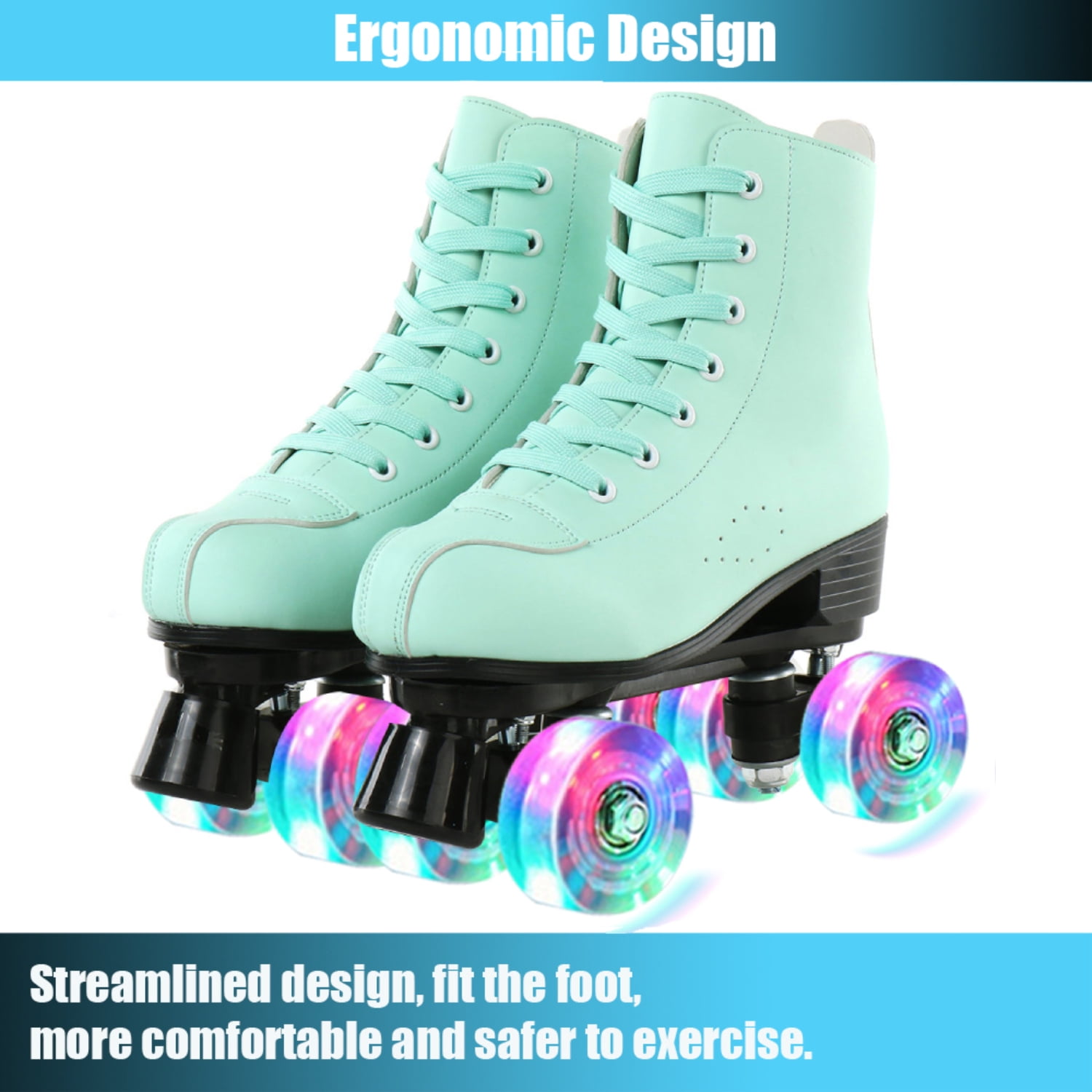 JOJOLAM-570913 Unisex Roller Skates, Black & White
