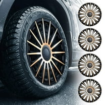 Alpena Austin Black & Bronze Wheel Covers – Set of 4, European-Made Hubcaps – 15-Inch Universal Fit