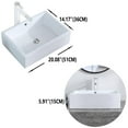 thumbnail image 2 of SalonMore 20"x14" Rectangle White Porcelain Ceramic Bathroom Sink Above Counter Lavatory Bathroom Vessel Sink with Pop Up Drain Stopper, 2 of 6