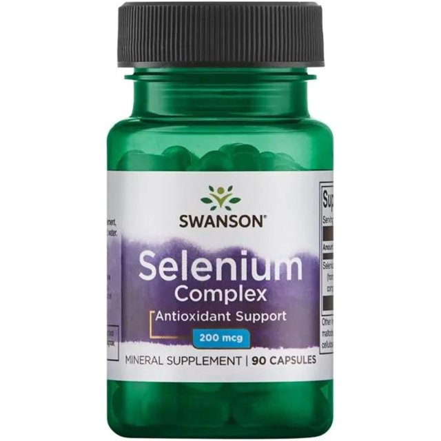 Swanson Suplemento Alimenticio Complejo de Selenio 200 mcg en Cápsulas, 90 Unidades