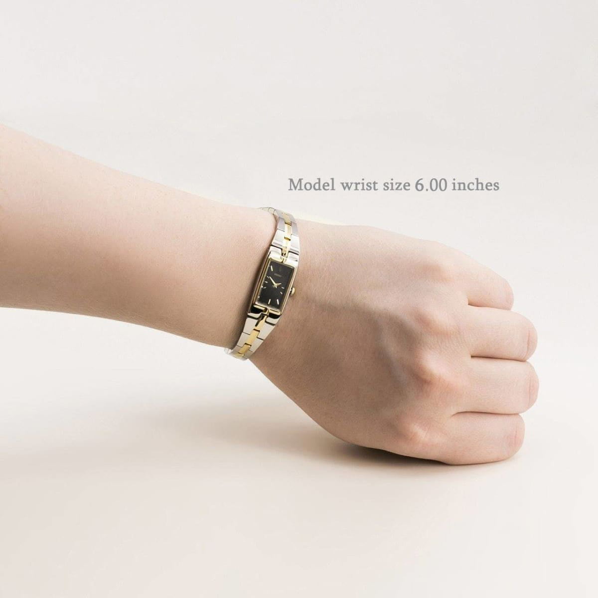 Seiko Women's Ladies' Bracelet Watch - Gold & Stainless - Black Dial -  SZZC42