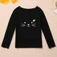 thumbnail image 5 of 1-8T Kids Baby Girls' Long Sleeve Basic Half Turtleneck T-Shirt Cat Printed Tops 3 Pack, 5 of 10