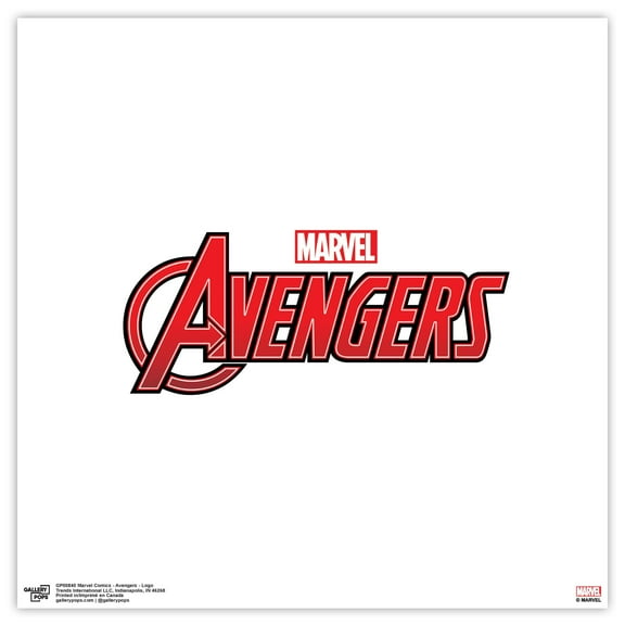 Gallery Pops Marvel Comics Avengers - Logo Wall Art, Unframed Version, 12" x 12"
