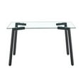 thumbnail image 3 of Tempered Glass Dining Table - Rectangular 130x80cm - 8mm Transparent Modern Design for 4 People, 3 of 8