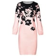 thumbnail image 1 of Vestido estampado Sexy de manga larga con cuello redondo suelto informal de talla grande de invierno para mujer a la moda Fridja  yut900, 1 of 6