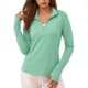 thumbnail image 1 of V Cuello 3/4 Manga Tops para las Mujeres Camisas de Entrenamiento con Protección Solar, Camisetas de Moda Primavera Verano Blusas de Túnica para Uso Diario, 1 of 7