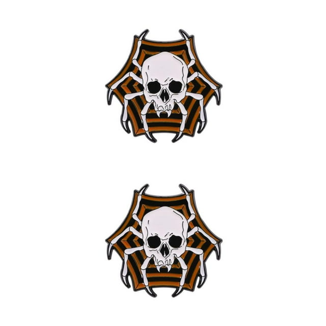 Shengyu Broche Épingle en Émail Punk d'Halloween Ambiance Unique et Festive pour Fête d'Halloween Squelette Araignée 2 Ensembles