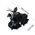 thumbnail image 3 of TanSiDing 3pcs Black and White Roses Artificial Flowers with Stems, Faux Silk Flowers Bridal Gothic Wedding Bouquet, Realistic Blossom Flora for Home, Office, Hotel Decorations, 3 of 6