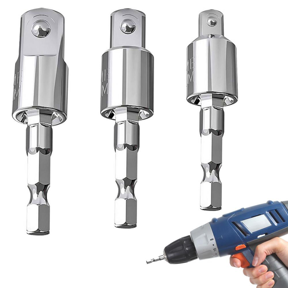 3pcs Power Drill Driver Socket Wrench Adapter Extension Bit Set for Drills High Speed Power N Awakingdemi Impact Socket Adapter 