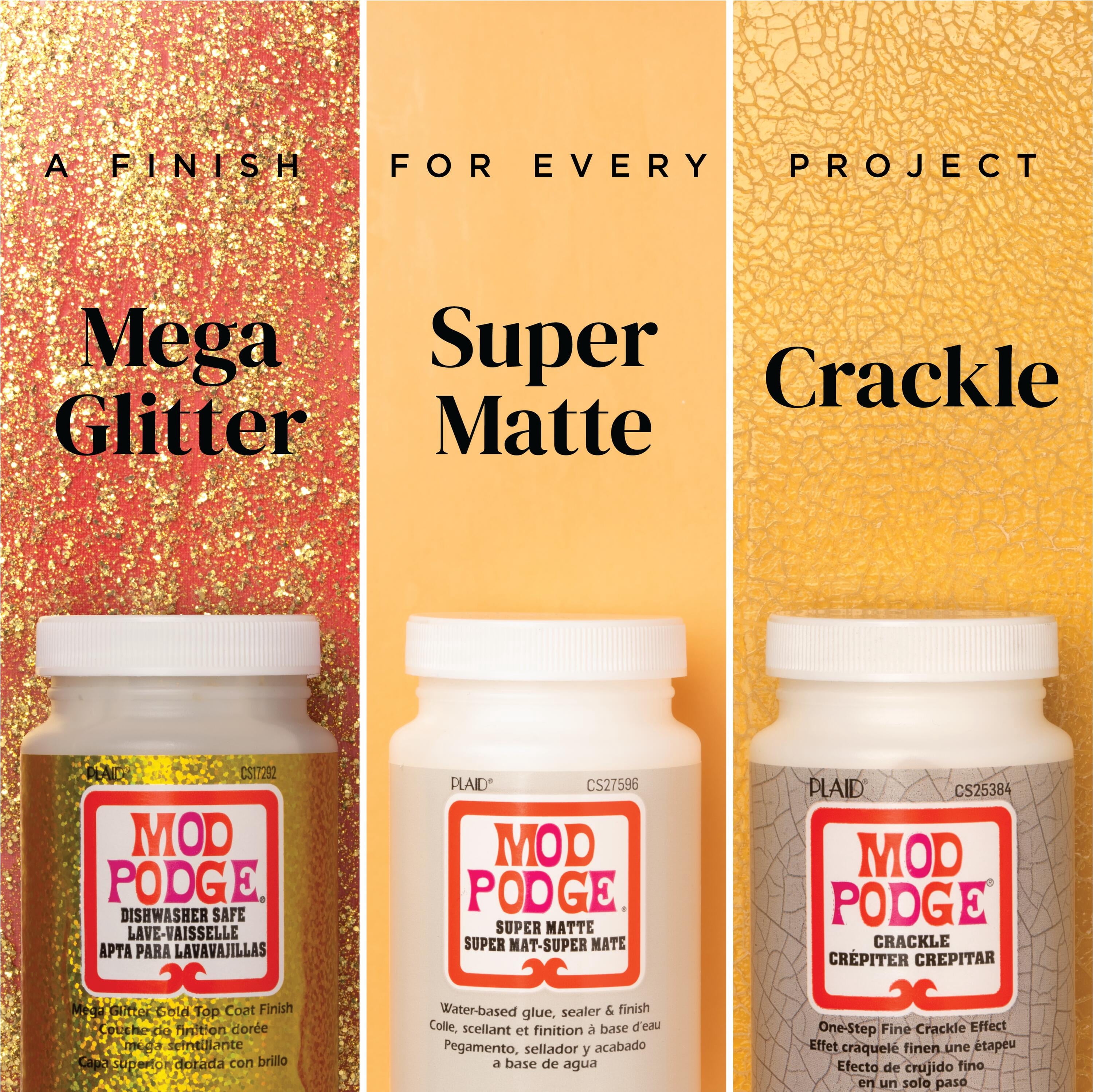 Mod Podge Crystal Clear Glue, Sealer, and Finish, Gloss Finish, 8 fl oz