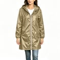 thumbnail image 4 of Jerdar Women Waterproof Lightweight Long Sleeve Rain Jacket Solid Color Winter Rainproof Active Outdoor Hooded Raincoat XL, 4 of 8