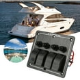 thumbnail image 3 of Panneau de Commutation Marine, Protecteur de Surcharge Sûr 4 Gang Toggle Panneau de Commutation Fort pour Yachts, 3 of 8