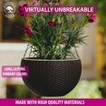 thumbnail image 3 of Maceta colgante GARDENIX DECOR 28 cm con autorriego color marrón, 3 of 8