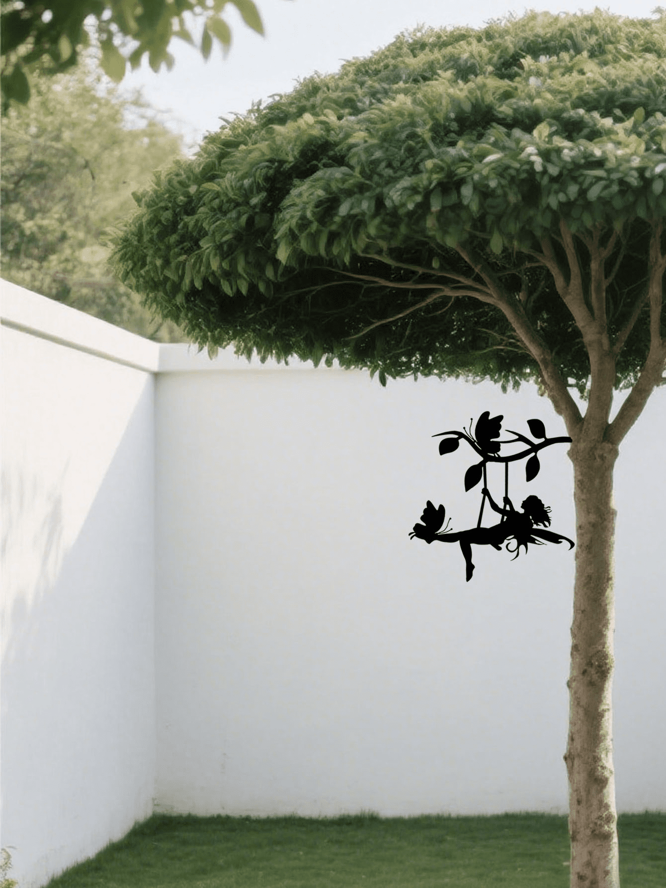 Spooky Halloween Metal Wall Decor Swinging Elf Silhouette Indoor Outdoor Garden Patio Gift