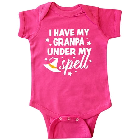 

Inktastic I Have My Granpa Under My Spell with Cute Witch Hat Gift Baby Boy or Baby Girl Bodysuit