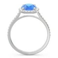 thumbnail image 4 of 2.15 Carat Oval Cut Blue Topaz Gemstone & Natural Diamond New Engagement Ring for Ladies Solid 18K White Gold Size 10.5 by Diamond-Capitals, 4 of 7