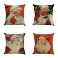 thumbnail image 2 of Leftwind Christmas Santa Merry Christmas Linen Leaning Pillow Pillow Set A4, 2 of 5