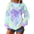 thumbnail image 2 of Uootdi Valentine's Day Sweatshirt for Women Crew Neck Love Heart Printed Graphic Sweatshirts Casual Holiday Long Sleeve Graphic Tee Tops Gift, 2 of 9