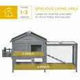 thumbnail image 3 of CoSoTower 65" Wooden Rabbit Hutch, Pet Playpen with Openable Roof, Storage Box, for Rabbits and Small Animals, Dark Grey, 3 of 7