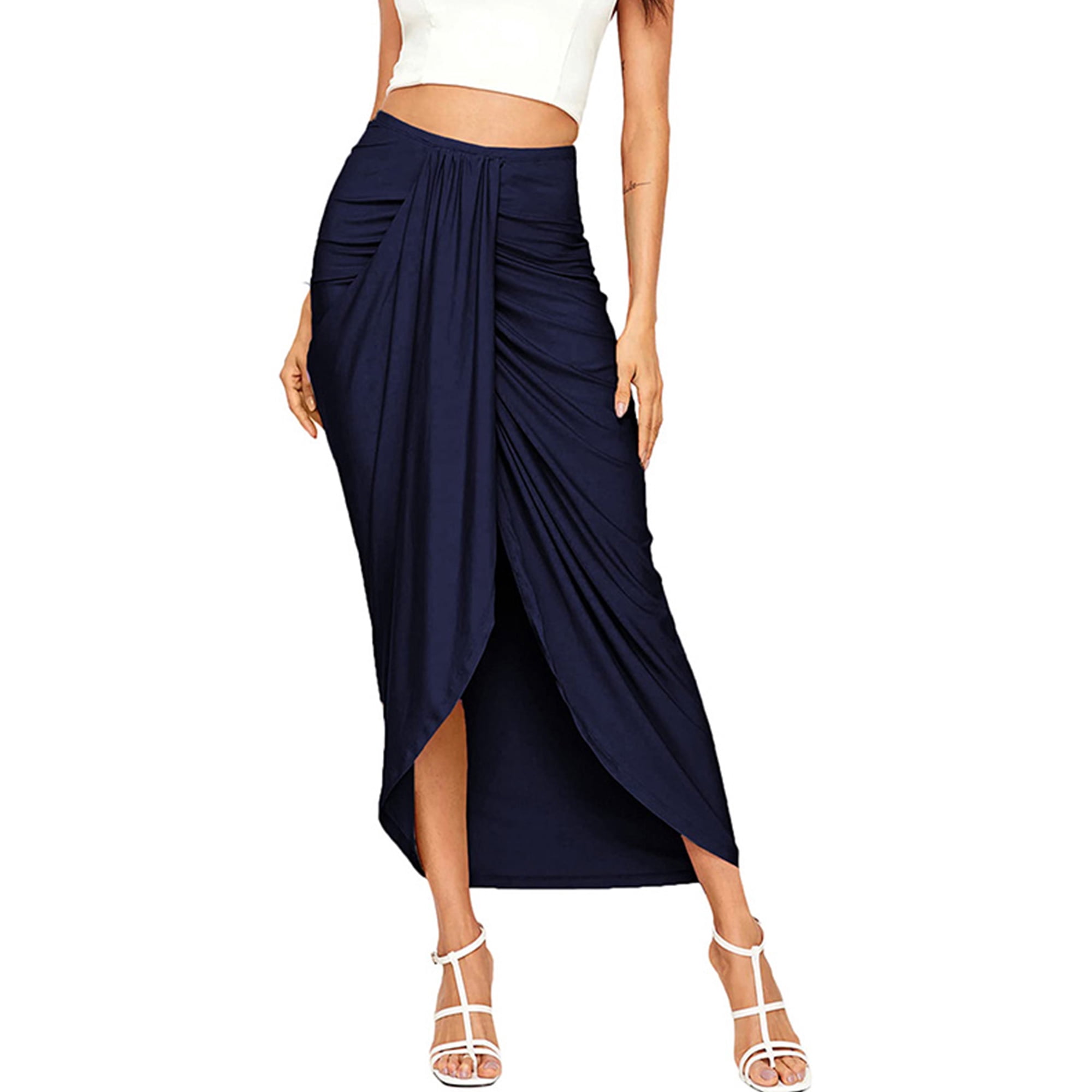 High waisted midi skirt next online
