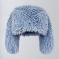 thumbnail image 2 of Bibifish Womens Knit Beanie Winter Fluffy Cat Ear Outdoor Versatile Autumn Cold Weather Slouch Beanies, 2 of 3