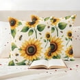 thumbnail image 3 of Spring Sunflower Pillow Covers 2 Pack Pastoral Watercolor Flower Pillowcase Waterproof Outdoor Throw Pillow Cover for Patio Garden Square Cushion 20”x20”, 3 of 9