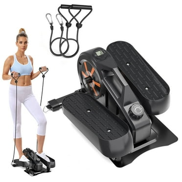 Under Desk Elliptical with Resistance Bands, Mini Elliptical Machines for Home Use, Portable Standing or Seated Elliptical Fitness Equipment for Foot & Leg Pedal Exerciser, Max Load 300LBS