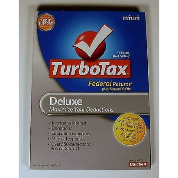 Intuit 414643 Turbotax Deluxe Federal Efile 2010 Pc And Mac