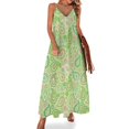 thumbnail image 1 of Vestido sin mangas Paisley en verde, rosa, coral y blanco, vestido de verano estilo coreano para mujer, vestido de mujer de moda, 1 of 7
